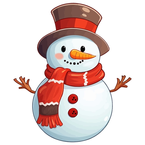 Christmas Decoration Festive Snowman with Hat Sticker
